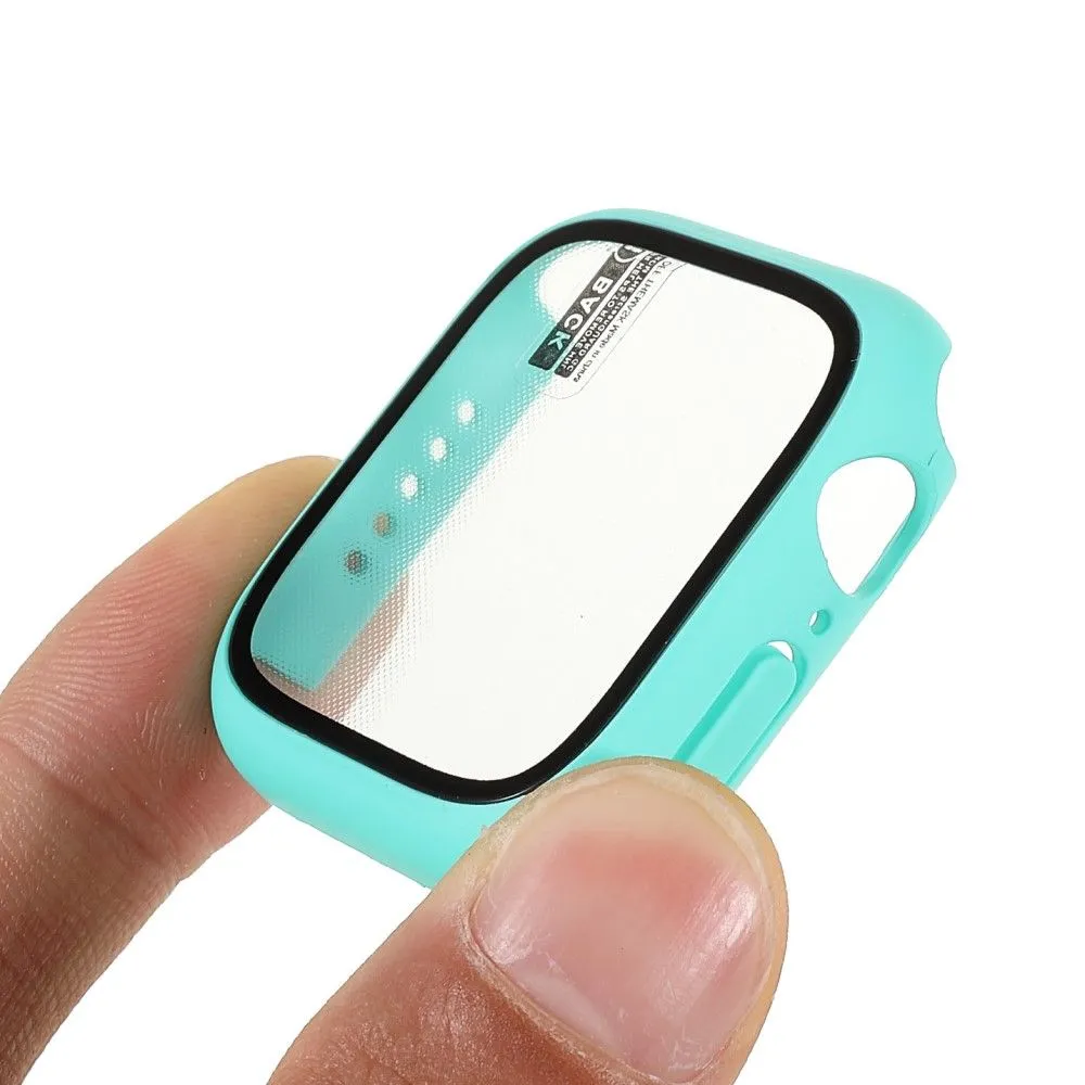 Apple Watch (45mm) matte cover with tempered glass - Cyan