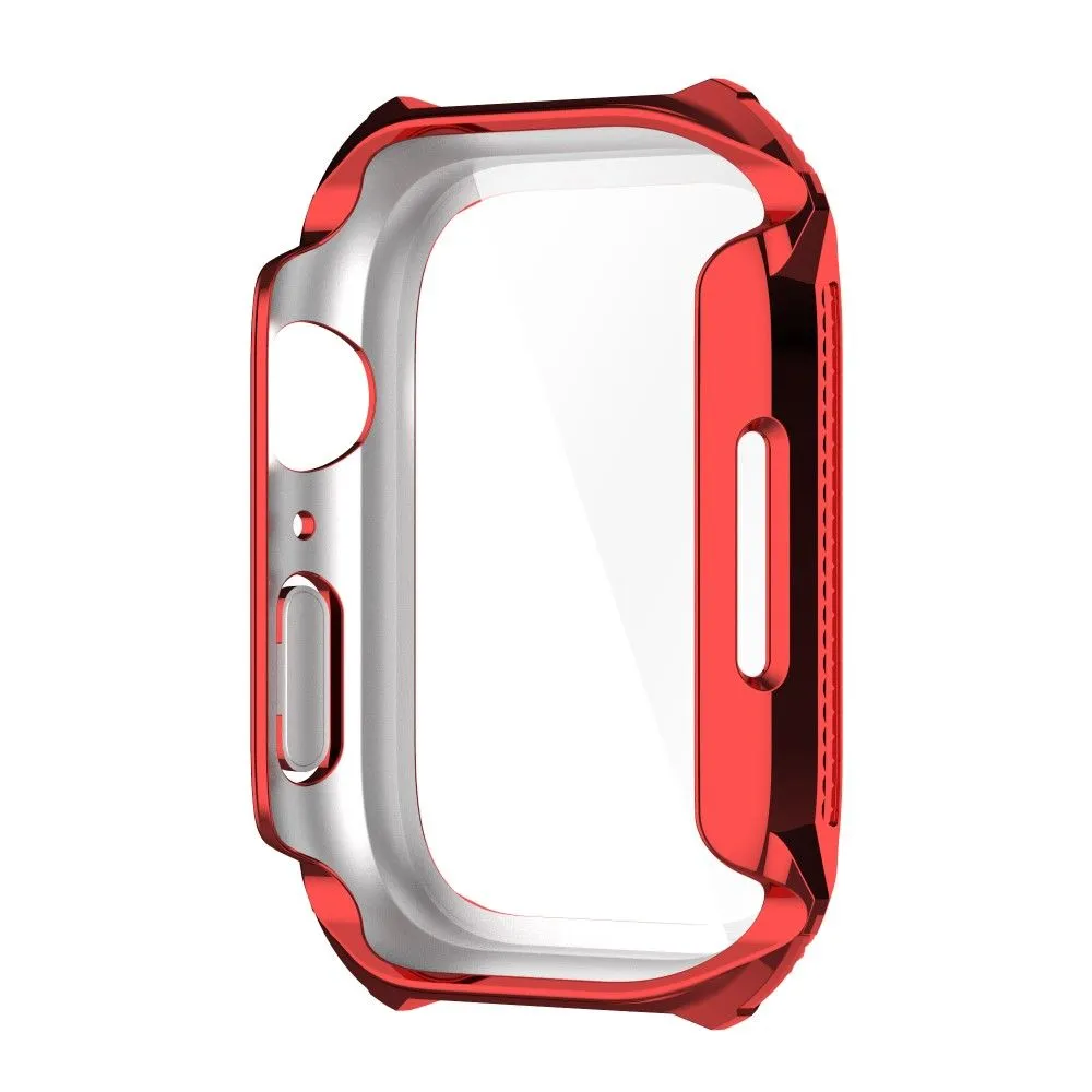 Apple Watch (45mm) rhinestone adorned cover with tempered glass screen protector - Red