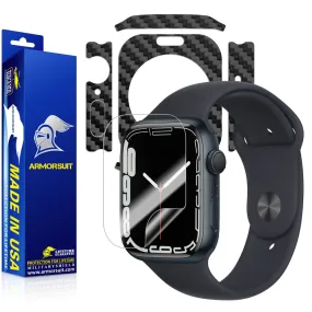 Apple Watch 45mm (Series 7) Screen Protector   Black Carbon Fiber Skin