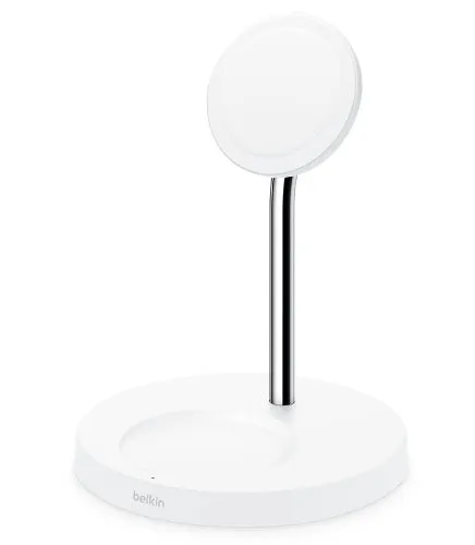 Belkin BOOST↑CHARGE™ PRO 2-in-1 Wireless Charging Stand with MagSafe Support - White - Brand New