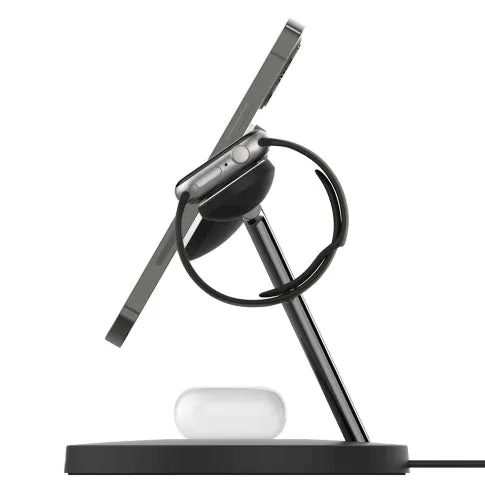 Belkin BOOST↑CHARGE™ PRO 3-in-1 Wireless Charging Stand with MagSafe Support - Black - Brand New