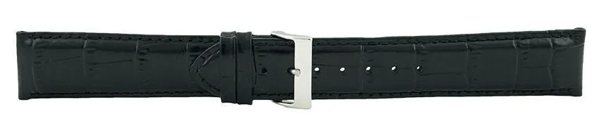 Black Alligator Leather Watch Band 22mm (Long XXL) 114097