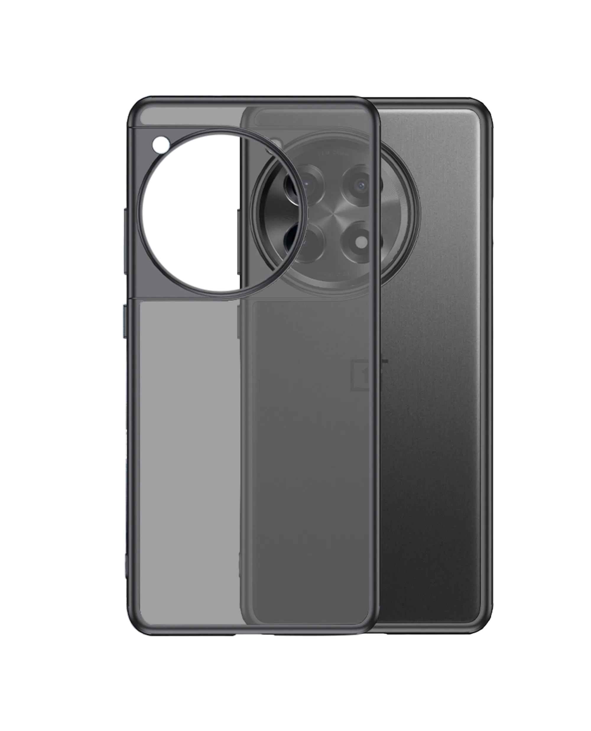 Black Frosted Clear Case Cover For OnePlus 12R