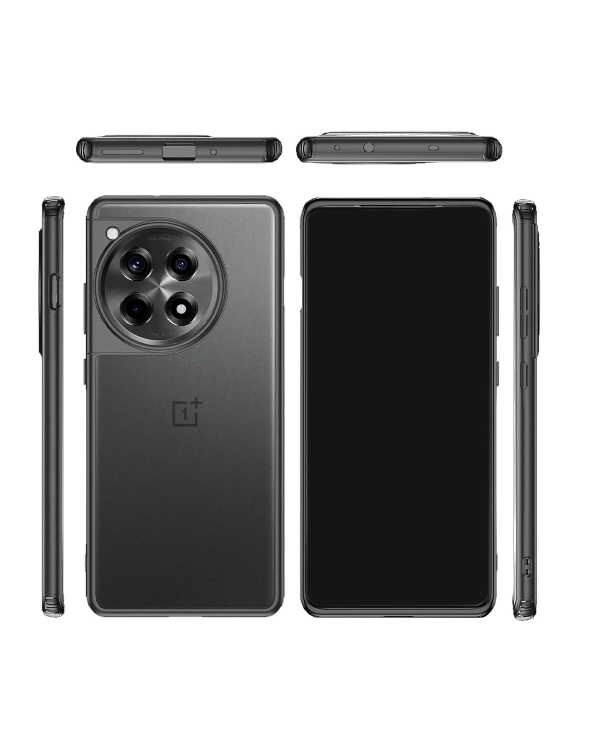 Black Frosted Clear Case Cover For OnePlus 12R