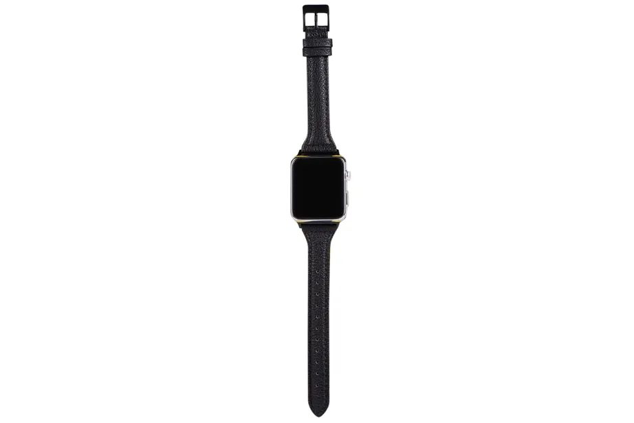 Black Leather Watch Band