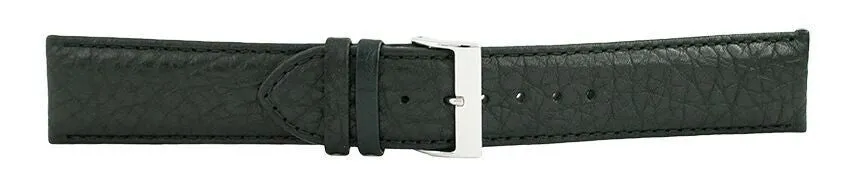 Black Padded Stitch Watch Band 24mm 114088