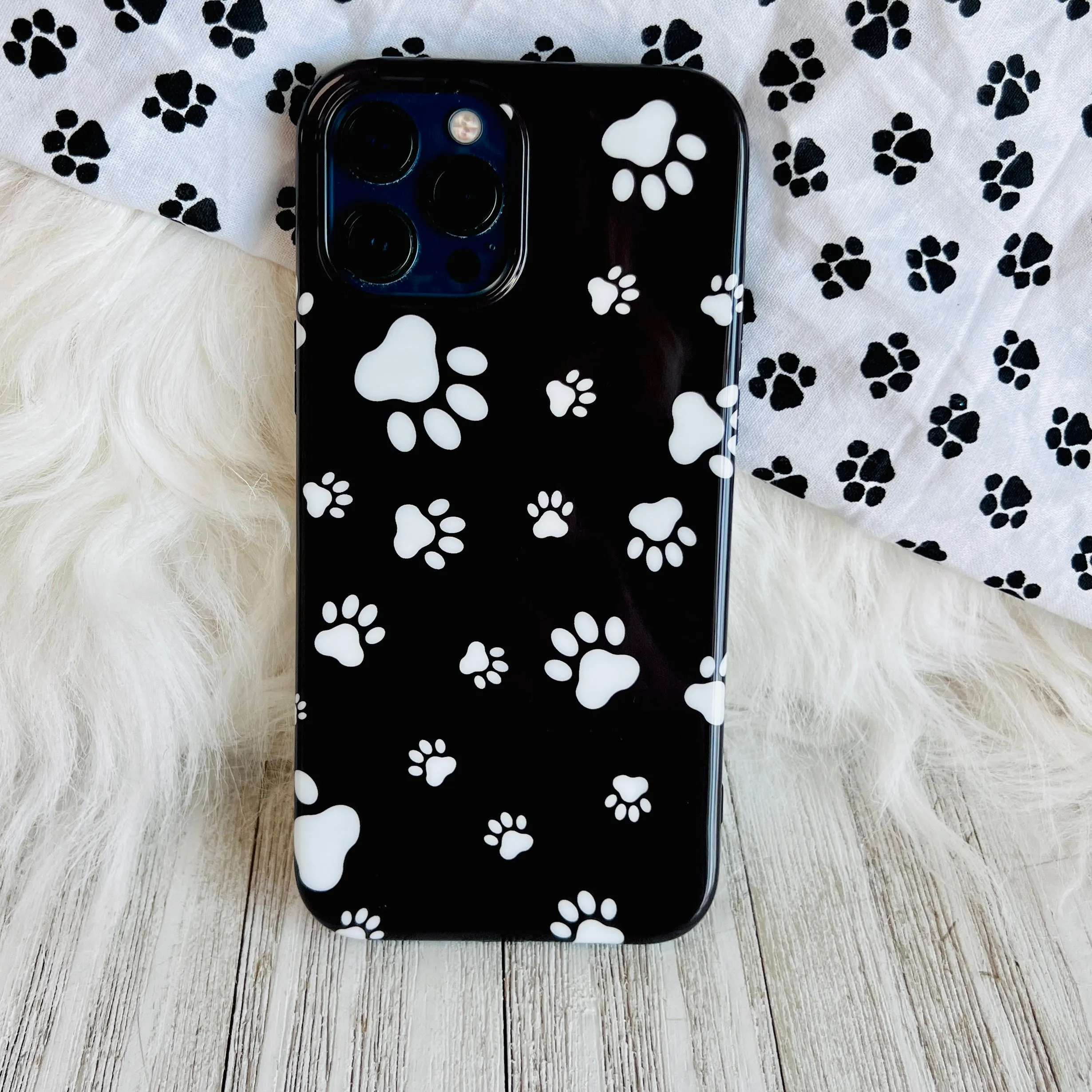 Black Paw Print Case For iPhone