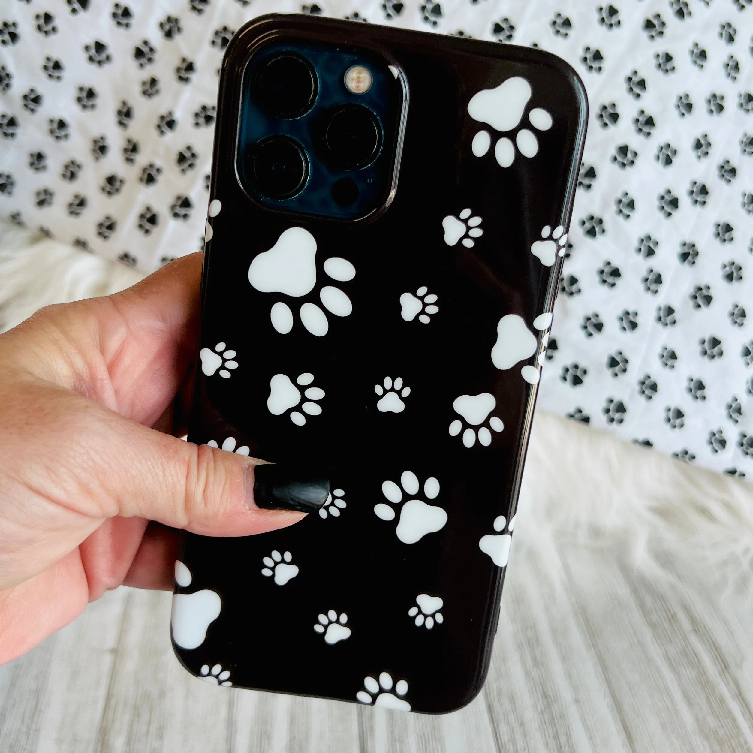 Black Paw Print Case For iPhone