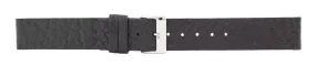 Black Straight Edge Leather Watch Band 18mm 106086