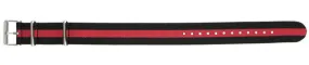 Black/Red Nylon Watch Strap 20mm 179198