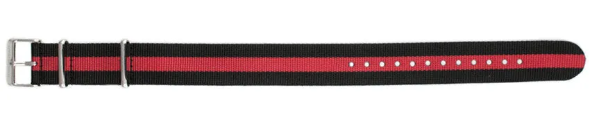 Black/Red Nylon Watch Strap 20mm 179198