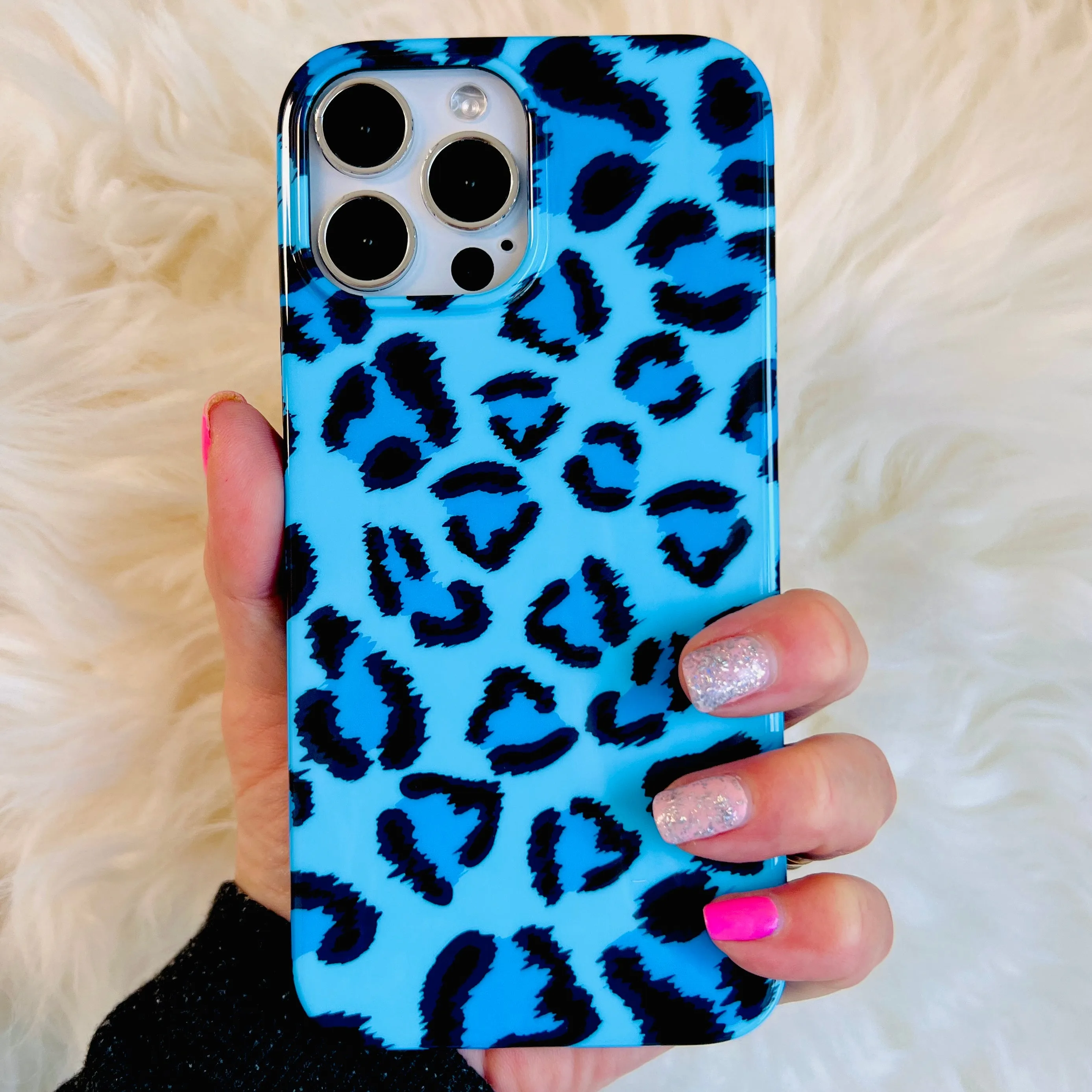 Blue Leopard Phone Case For iPhone