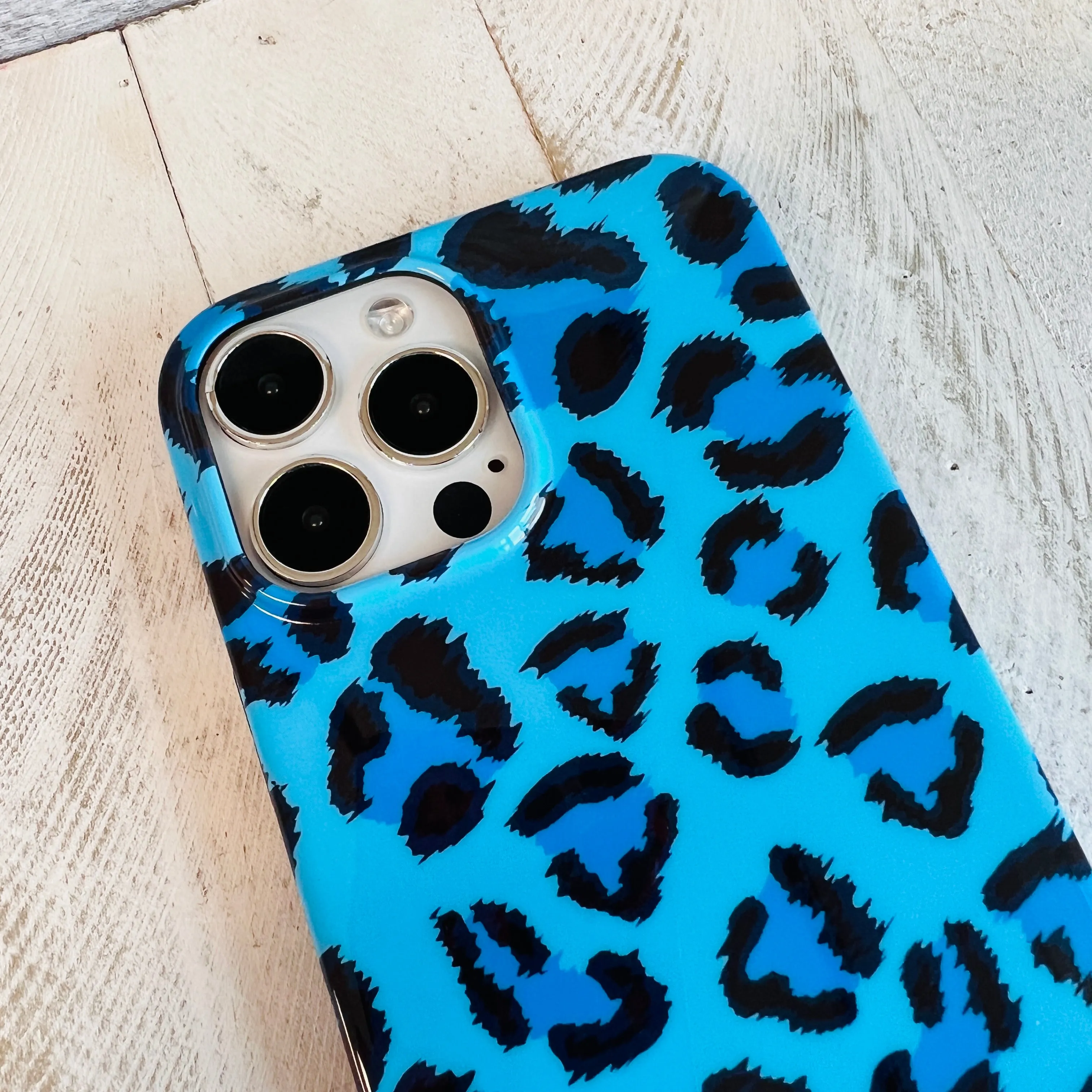 Blue Leopard Phone Case For iPhone