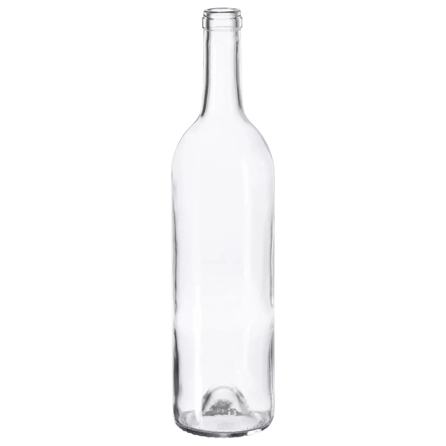 Bordeaux Wine Bottles - 750 ml, Clear, Punt - Case of 12