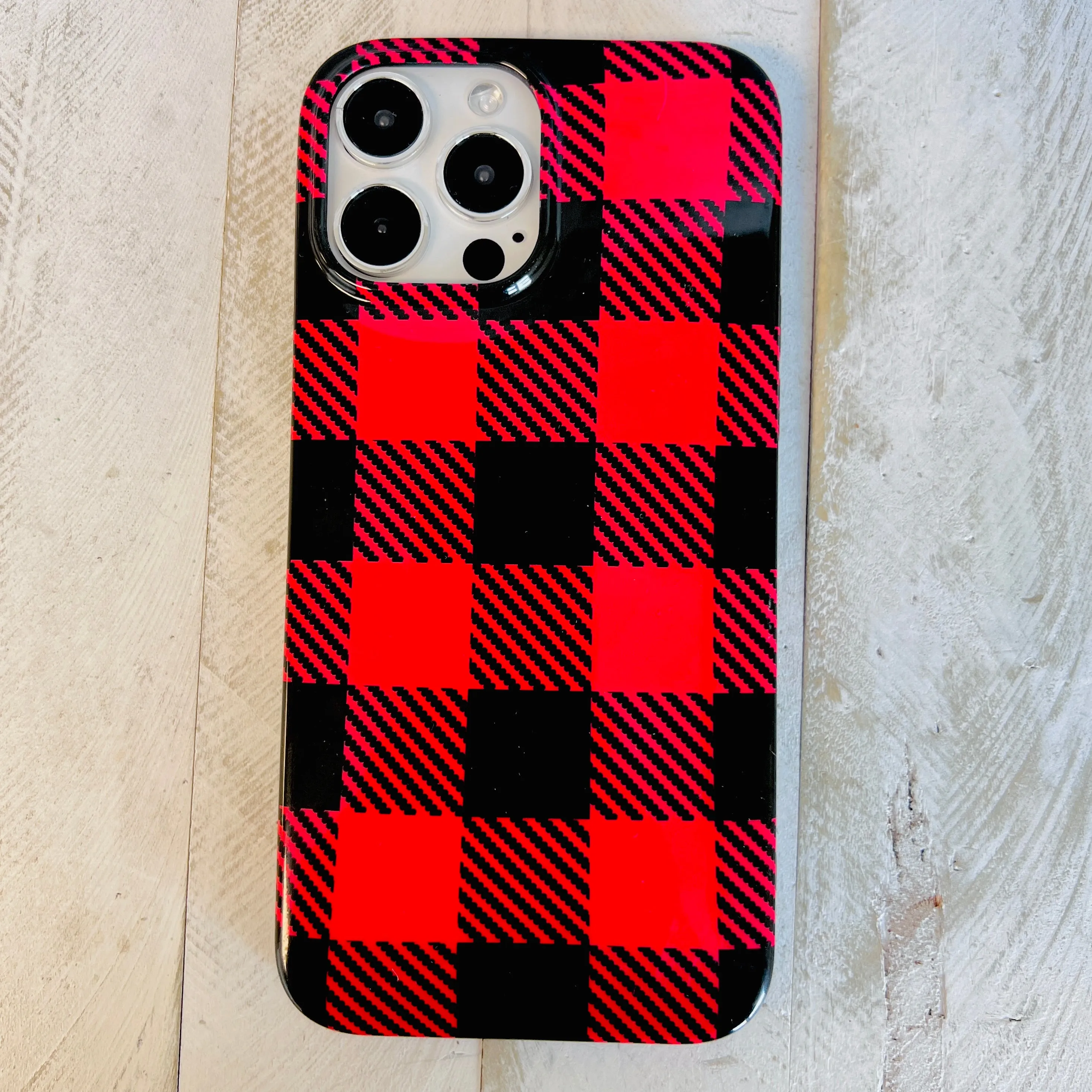 Bull Plaid Red Phone Case For iPhone