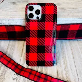 Bull Plaid Red Phone Case For iPhone