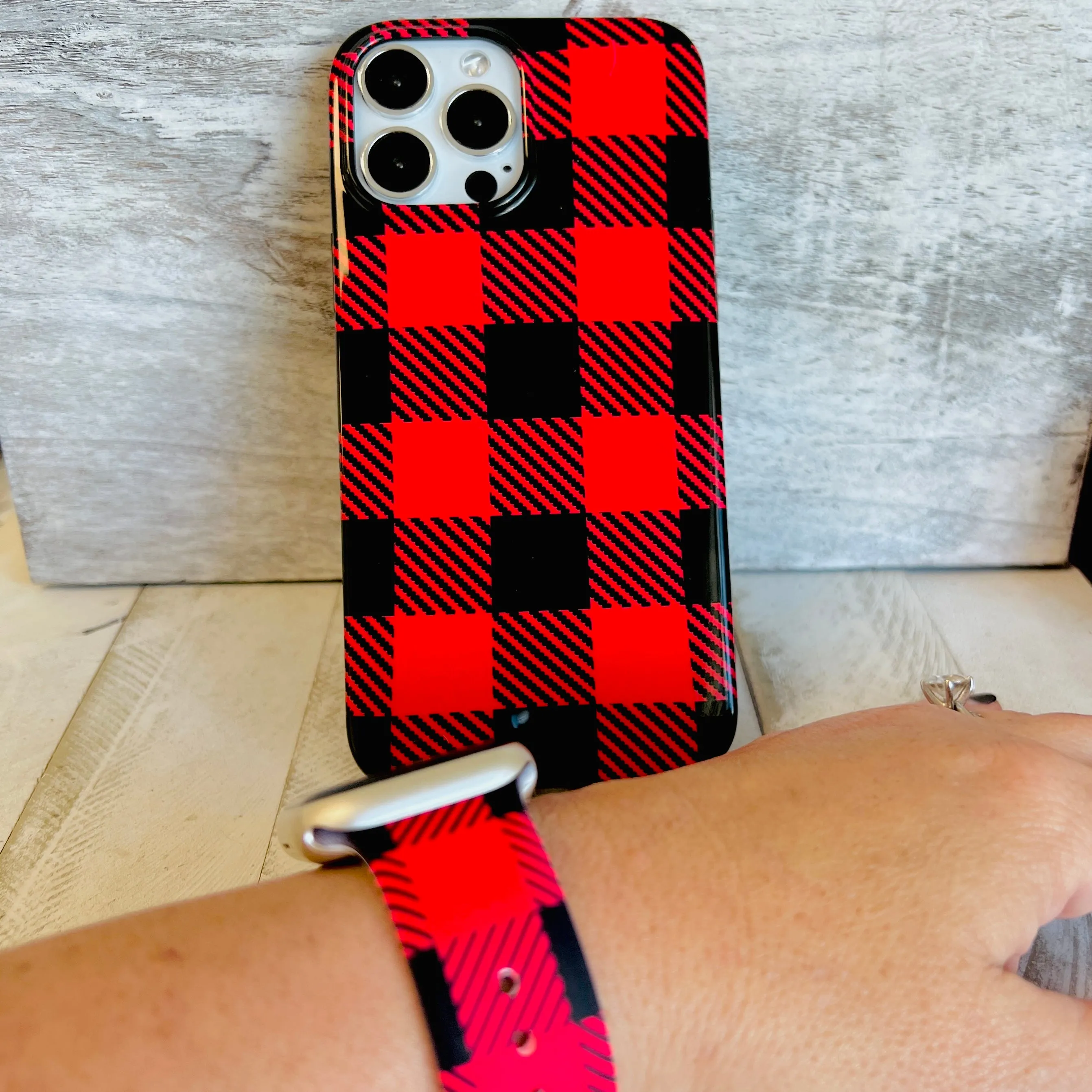 Bull Plaid Red Phone Case For iPhone