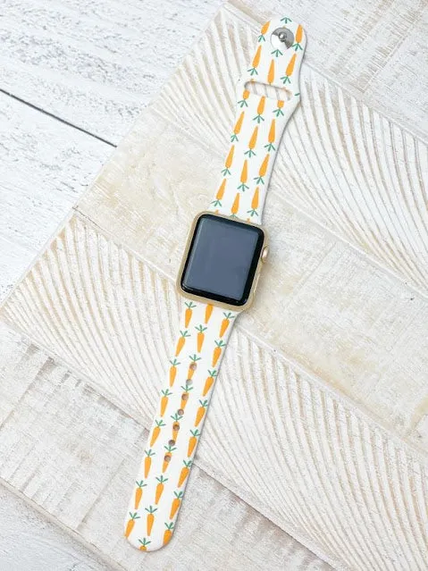 Carrot Printed Silicone Smart Watch Band