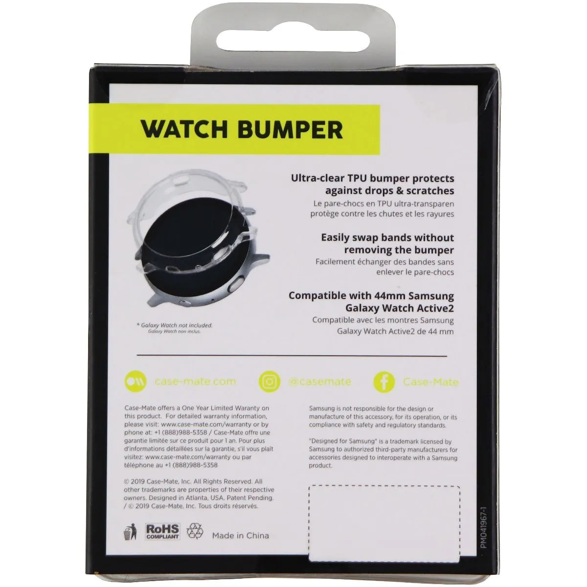 Case-Mate (44mm) Tough Watch Bumper for Samsung Galaxy Watch Active2 - Clear