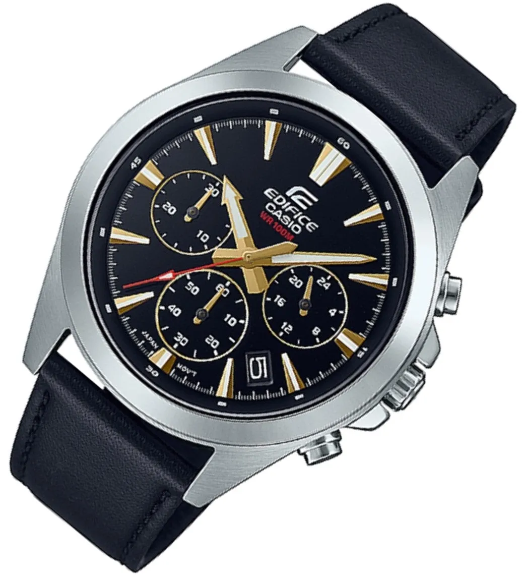 Casio Edifice EFV-630L-1A Chronograph Leather Strap Watch For Men