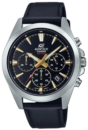 Casio Edifice EFV-630L-1A Chronograph Leather Strap Watch For Men