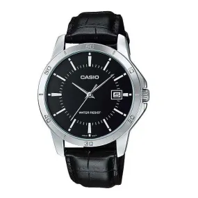 Casio MTP-V004L-1A Black Leather Watch for Men