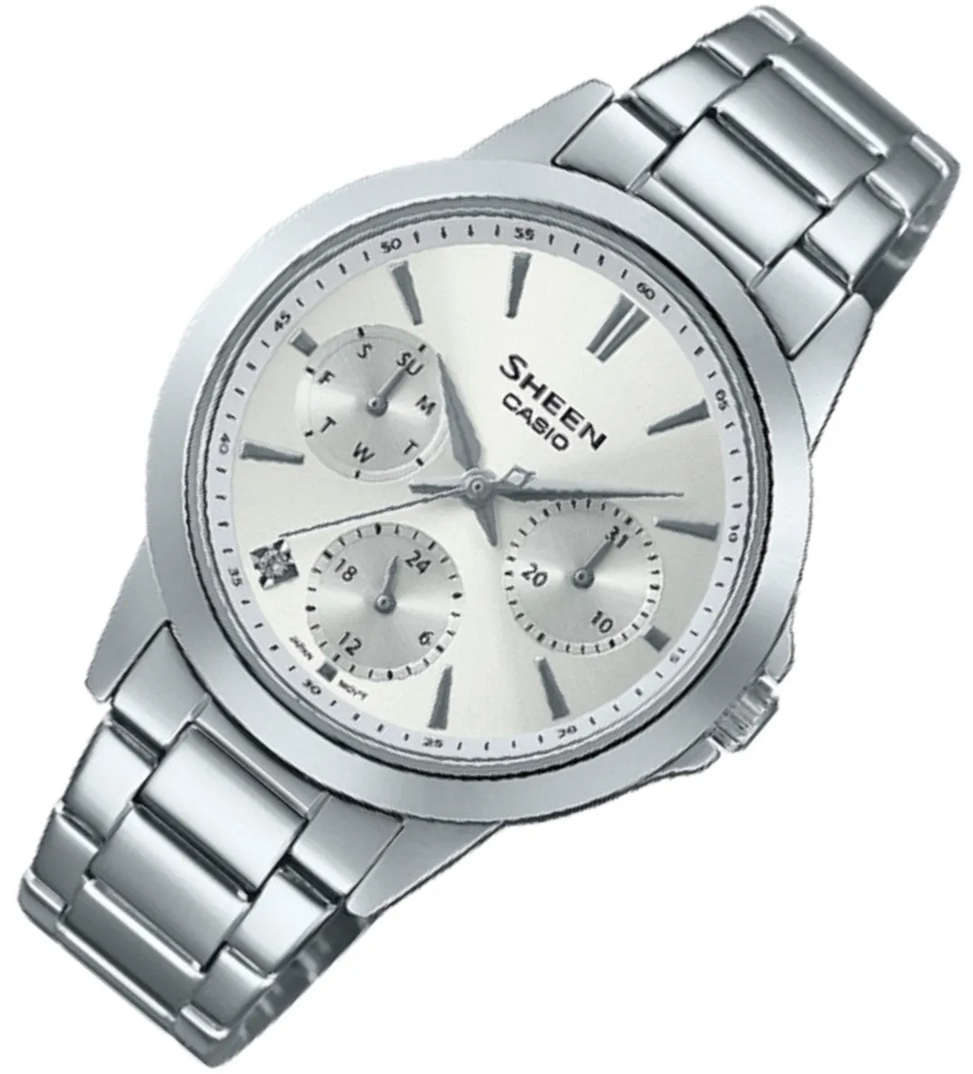 Casio Sheen SHE-3516D-7A Analog Stainless Steel Strap Watch For Women