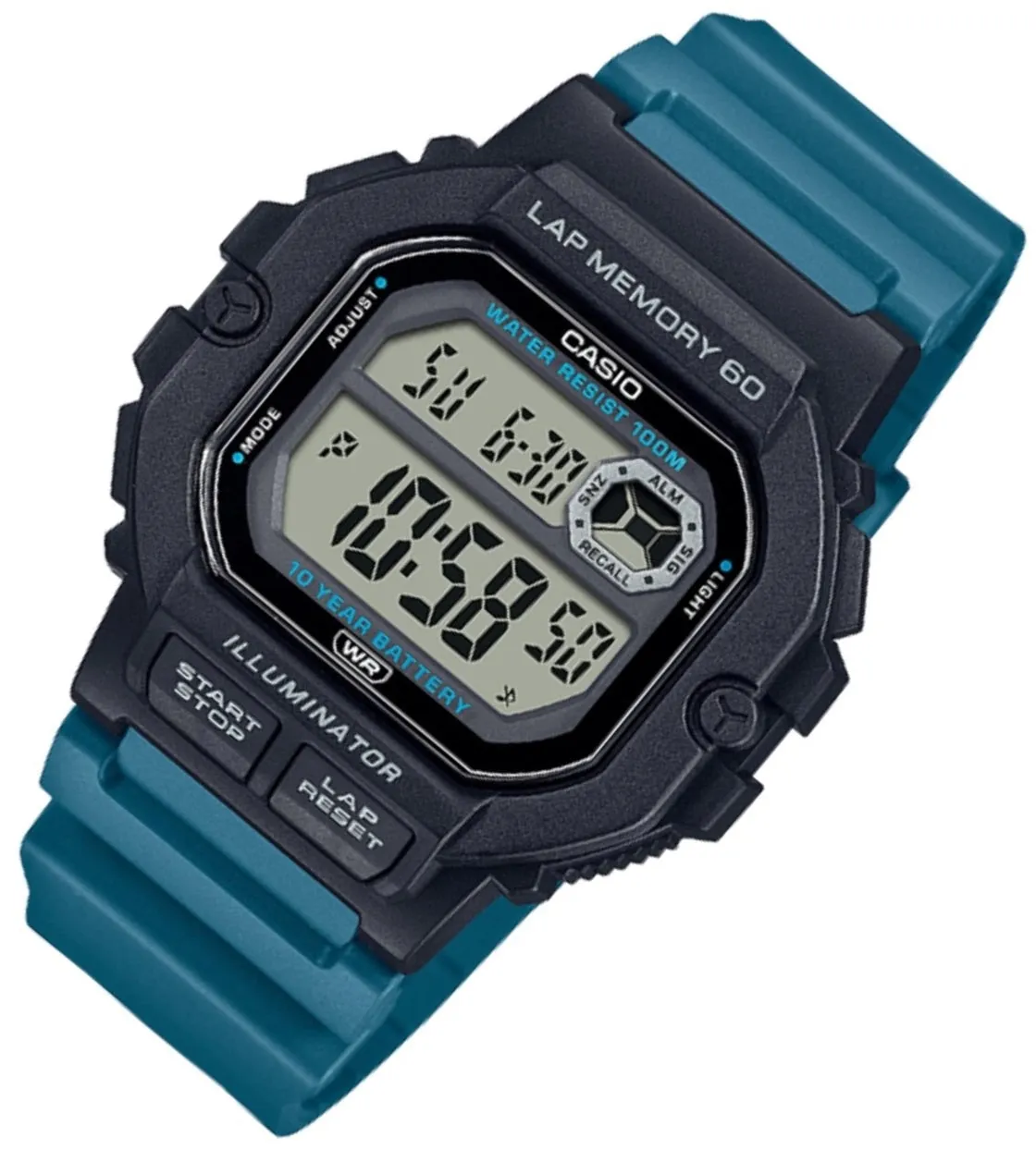 Casio WS-1400H-3A Aqua Blue Resin Strap Watch for Men