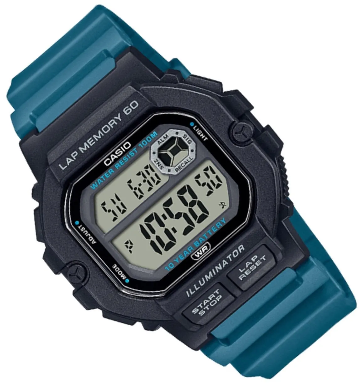 Casio WS-1400H-3A Aqua Blue Resin Strap Watch for Men