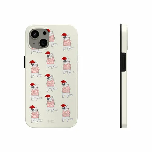 Christmas Cat Tough Case for iPhone with Wireless Charging