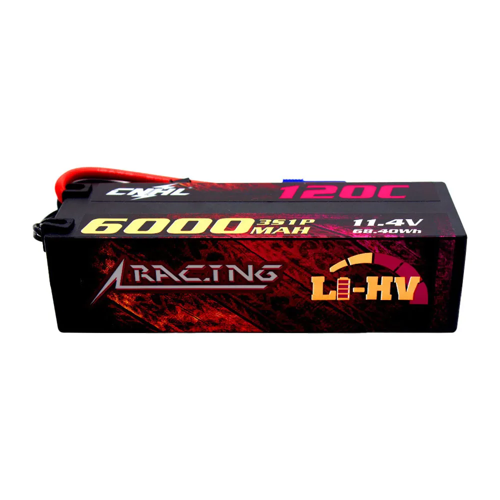 CNHL Racing Series LiHV 6000mAh 11.4V 3S 120C HV Hard Case Lipo Battery with EC5 Plug