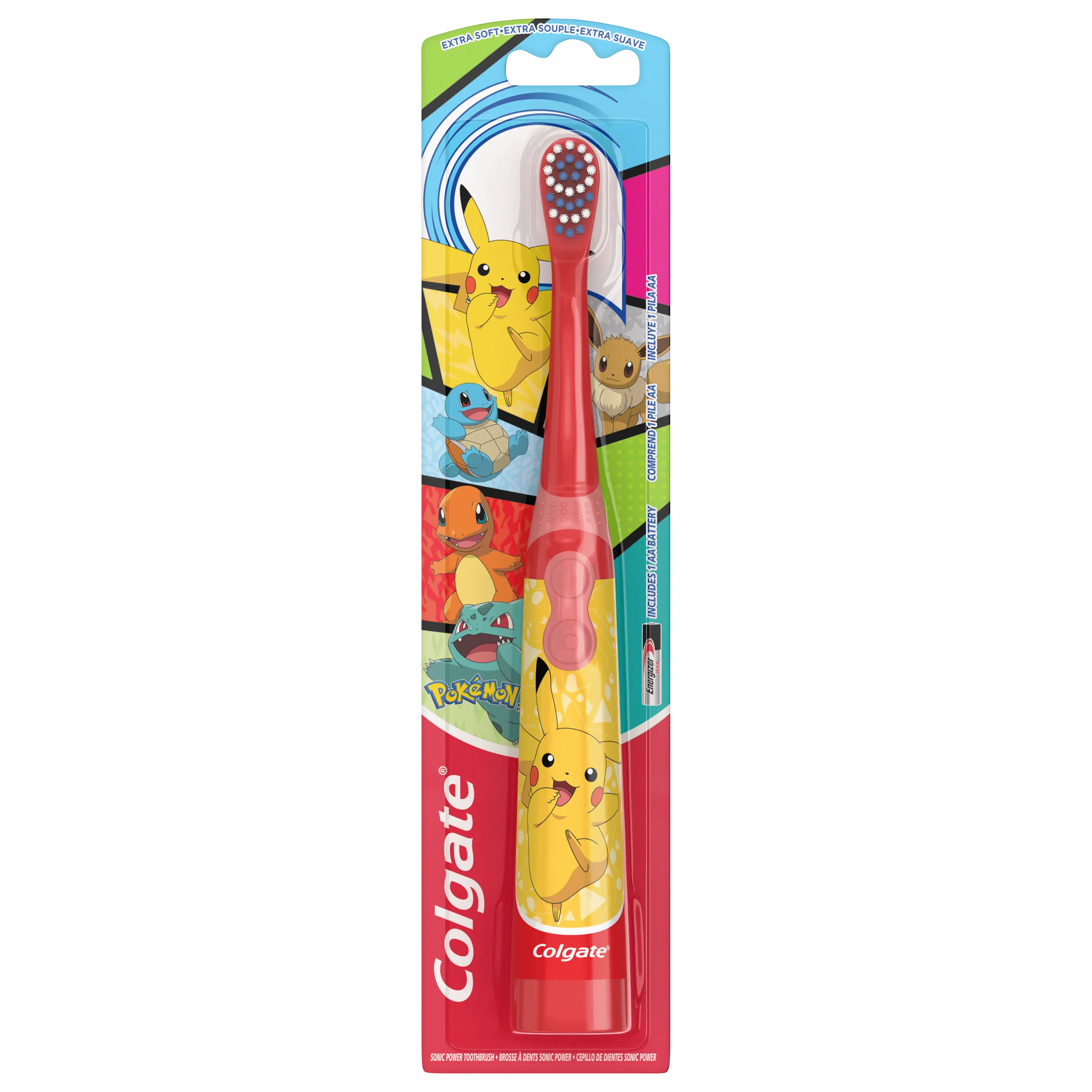 Colgate Kids Pokemon Battery Toothbrush, Extra Soft, Children 3 , 1 Pack