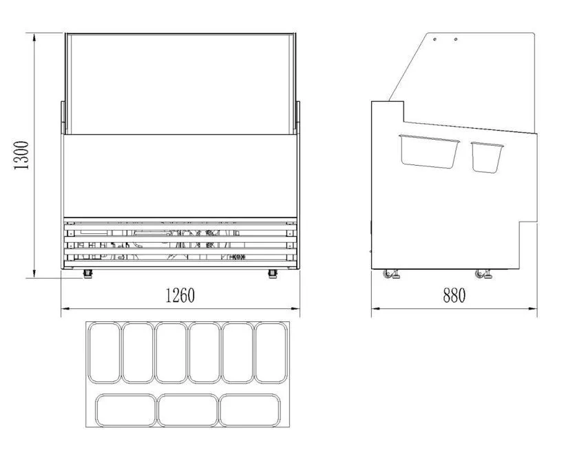 Combisteel Phuket Ice Cream Counter Display Freezer 9 x 5 Litre - 7487.0255