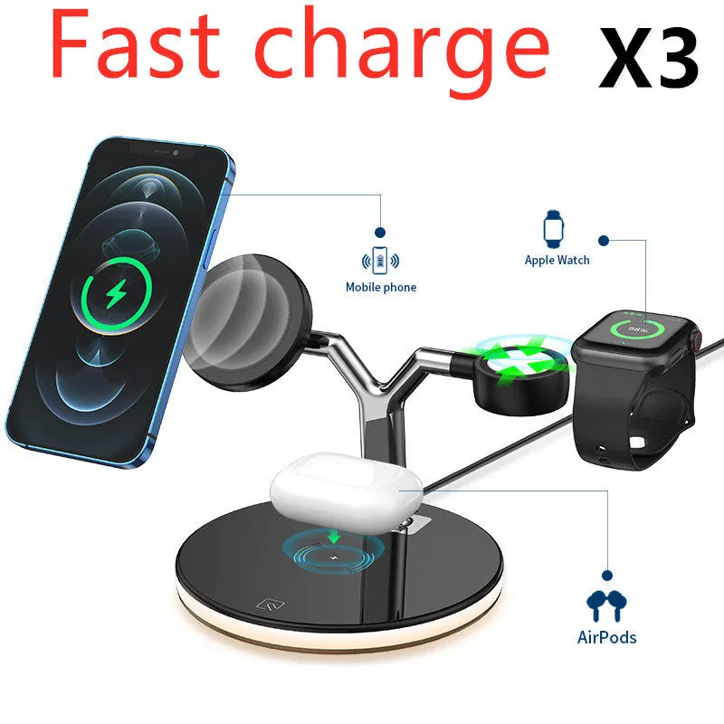 Compatible with Apple, 3 In 1 Magnetic Wireless Charger 15W Fast Charging Station