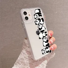 Cute Pandas Clear Silicon Cover