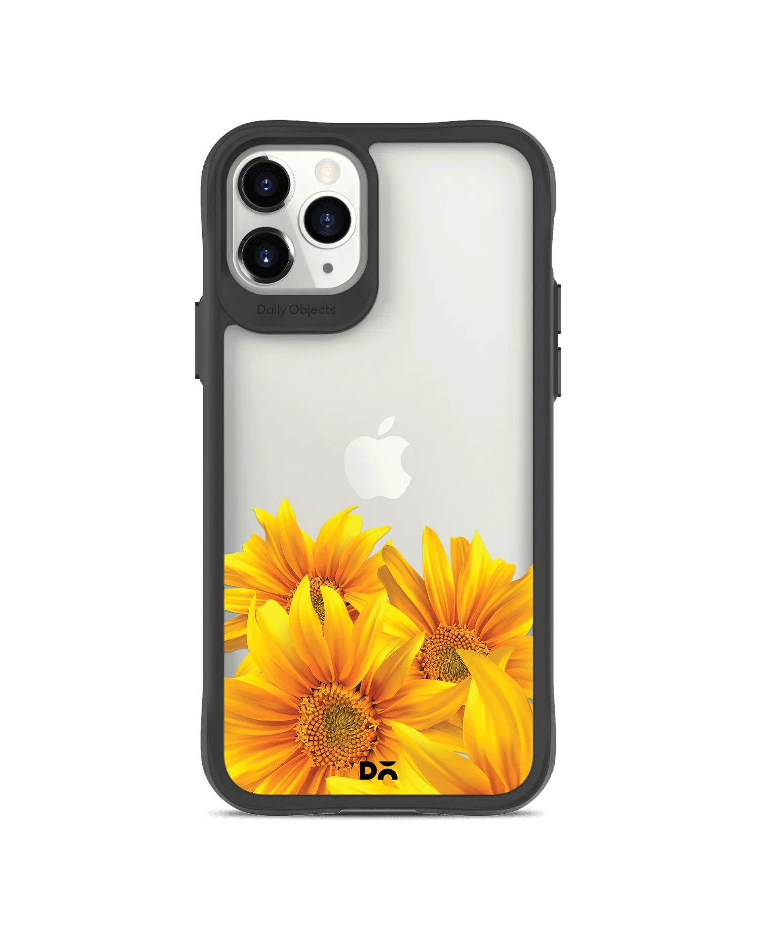 DailyObjects Clear Bright Sunflowers Black Hybrid Clear Case Cover For iPhone 11 Pro