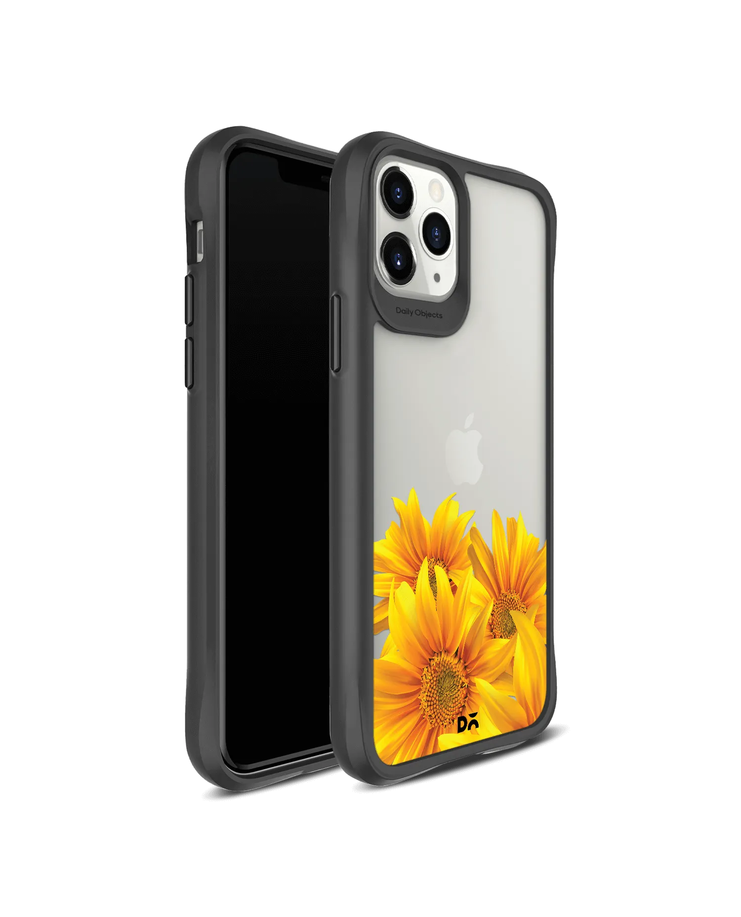 DailyObjects Clear Bright Sunflowers Black Hybrid Clear Case Cover For iPhone 11 Pro