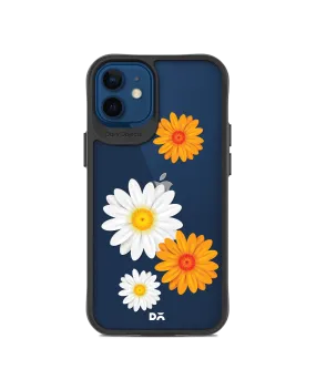 DailyObjects Clear Painted Flowers Black Hybrid Clear Case Cover For iPhone 12 Mini