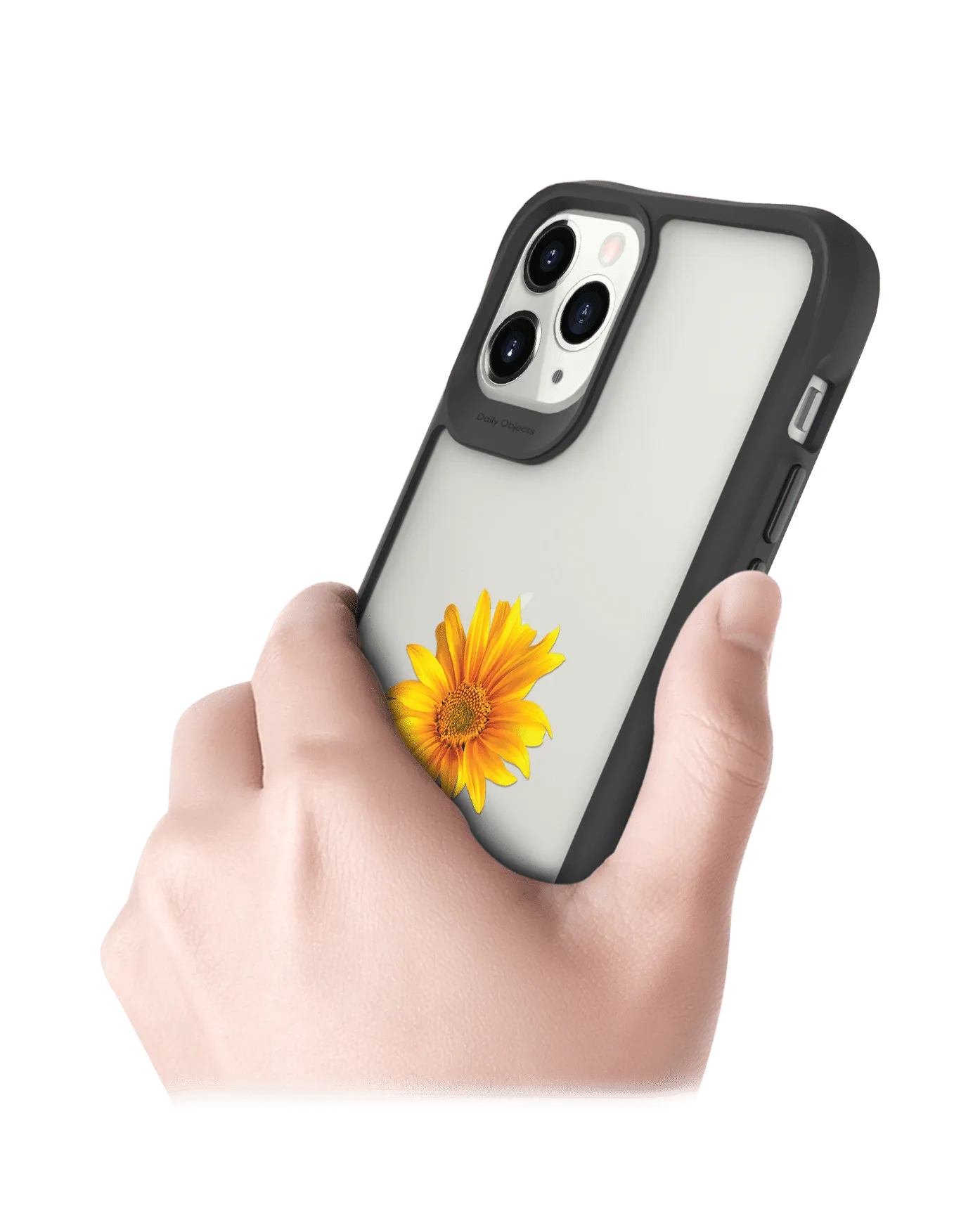 DailyObjects Clear Sunflower Black Hybrid Clear Case Cover For iPhone 11 Pro Max