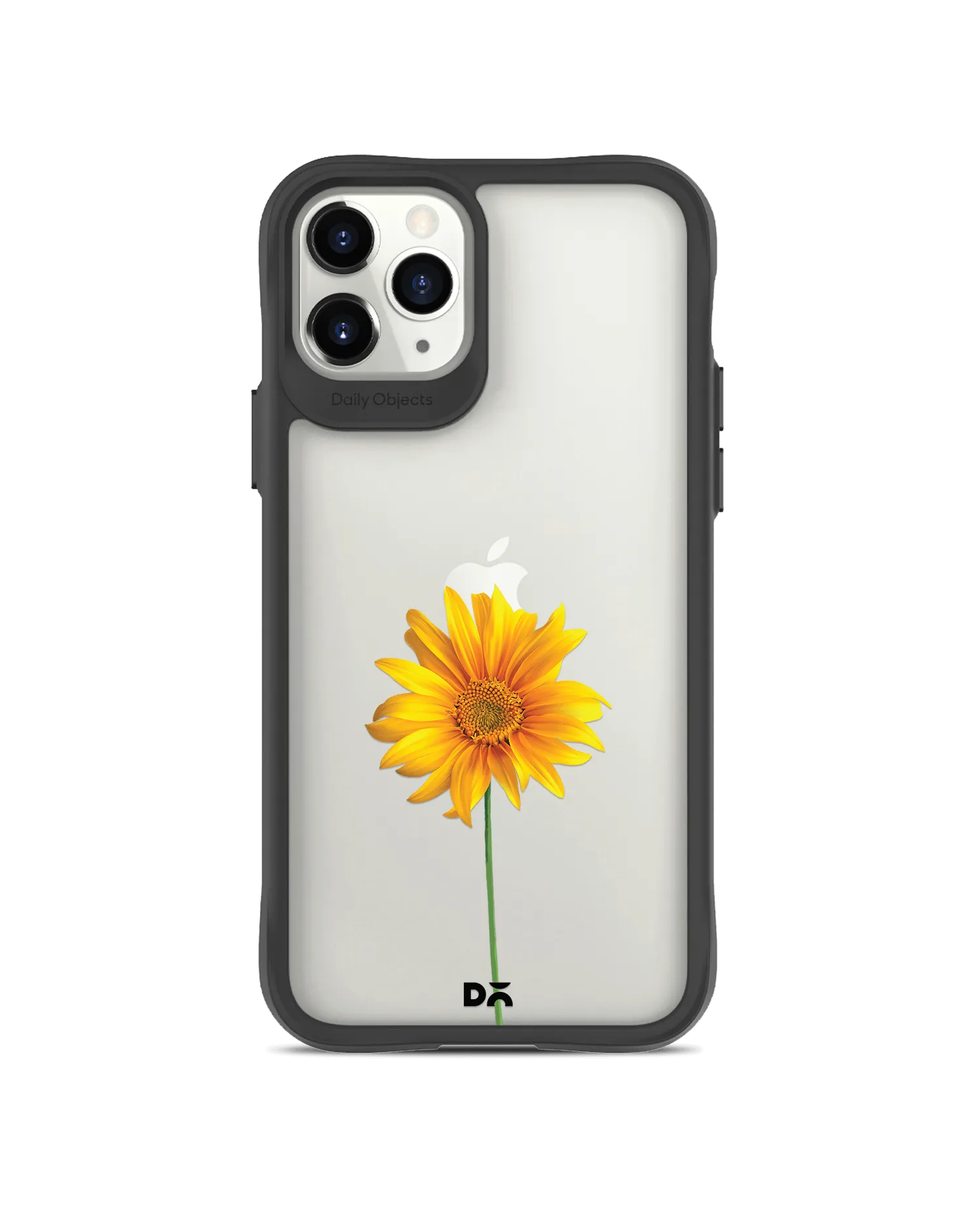 DailyObjects Clear Sunflower Black Hybrid Clear Case Cover For iPhone 11 Pro Max