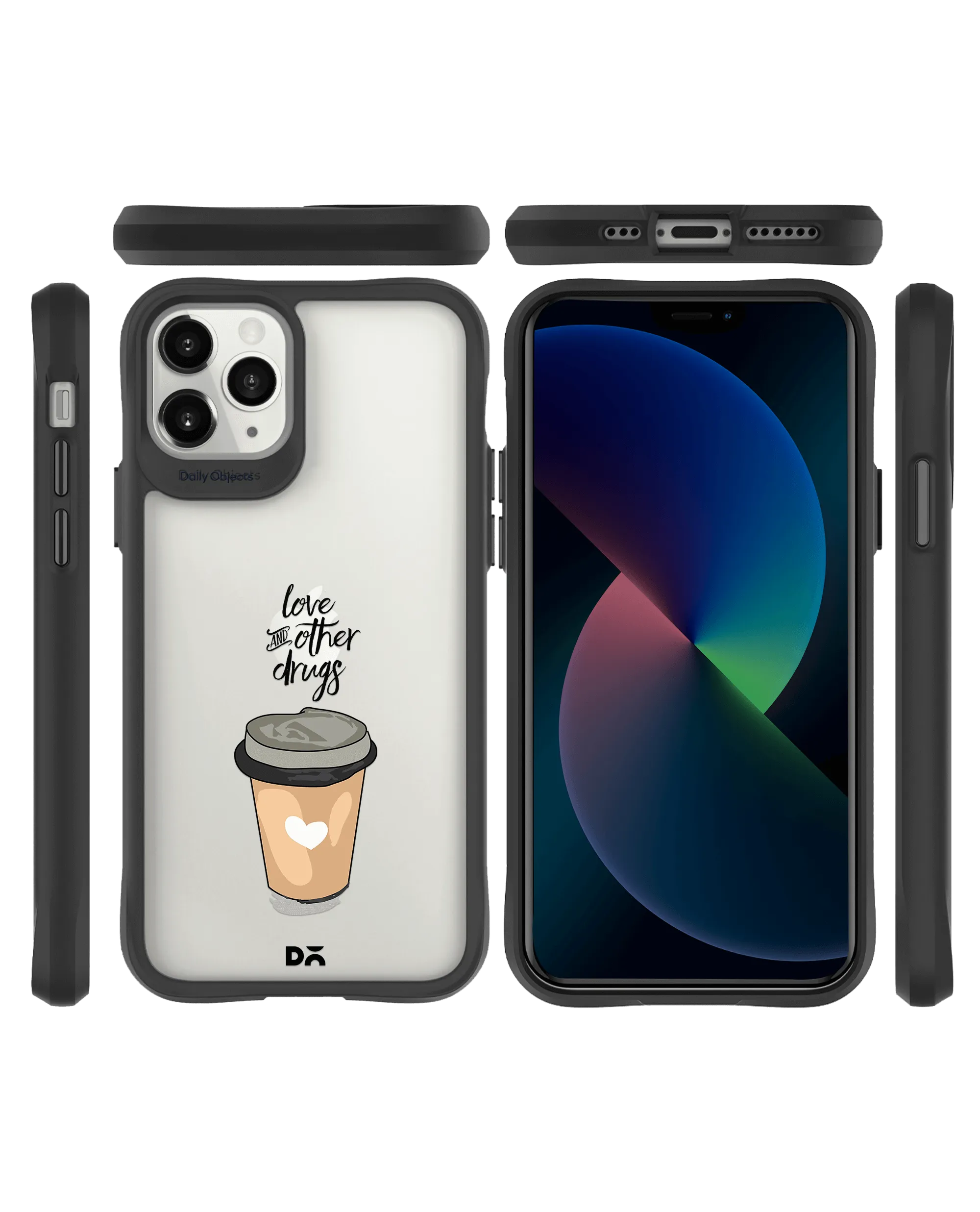 DailyObjects Coffee Is Love Black Hybrid Clear Case Cover For iPhone 11 Pro