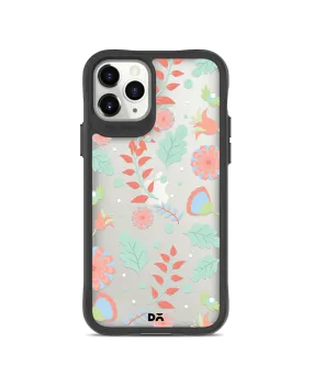 DailyObjects Ferns And Petals Black Hybrid Clear Case Cover For iPhone 11 Pro