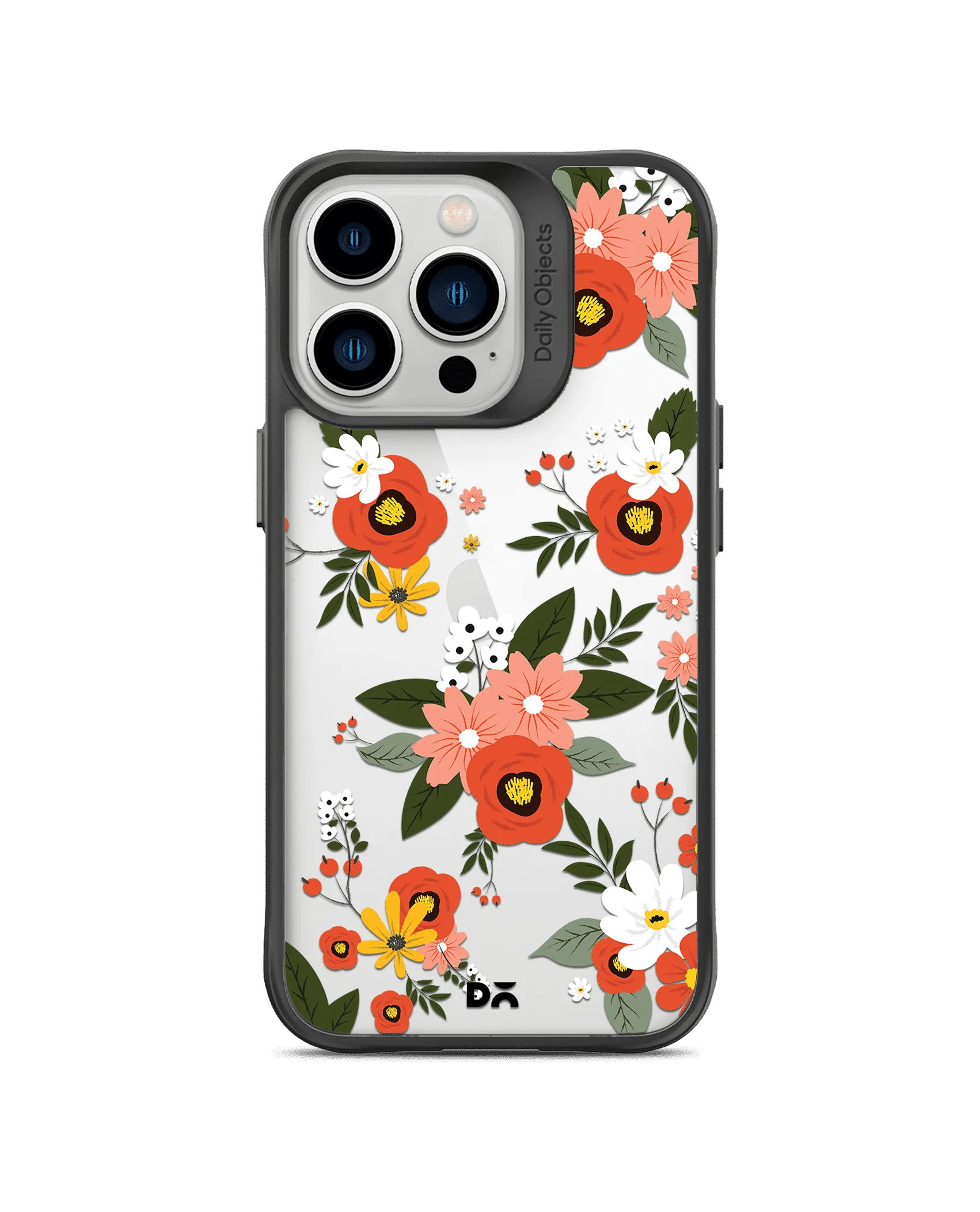 DailyObjects Flower Bunch Black Hybrid Clear Phone Case Cover For iPhone 14 Pro