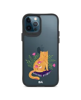 DailyObjects Happy Kitty Black Hybrid Clear Case Cover For iPhone 12 Pro Max