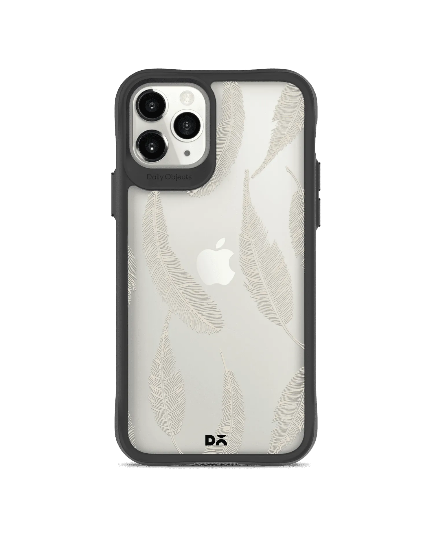 DailyObjects Off White Feathers Black Hybrid Clear Case Cover For iPhone 11 Pro Max