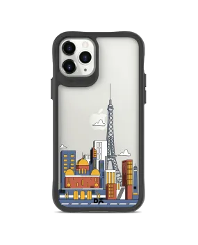 DailyObjects Paris Skyline Black Hybrid Clear Case Cover For iPhone 11 Pro