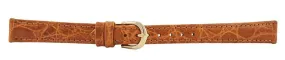 Dark Brown Crocodile Leather Watch Band 12mm (Long) 110924