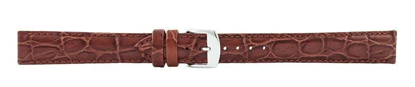 Dark Brown Crocodile Leather Watch Band 16mm 110915