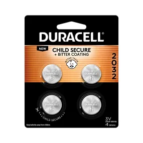 DL2032B4PK Duracell Specialty Lithium Coin - Bitterant, 4 Pack