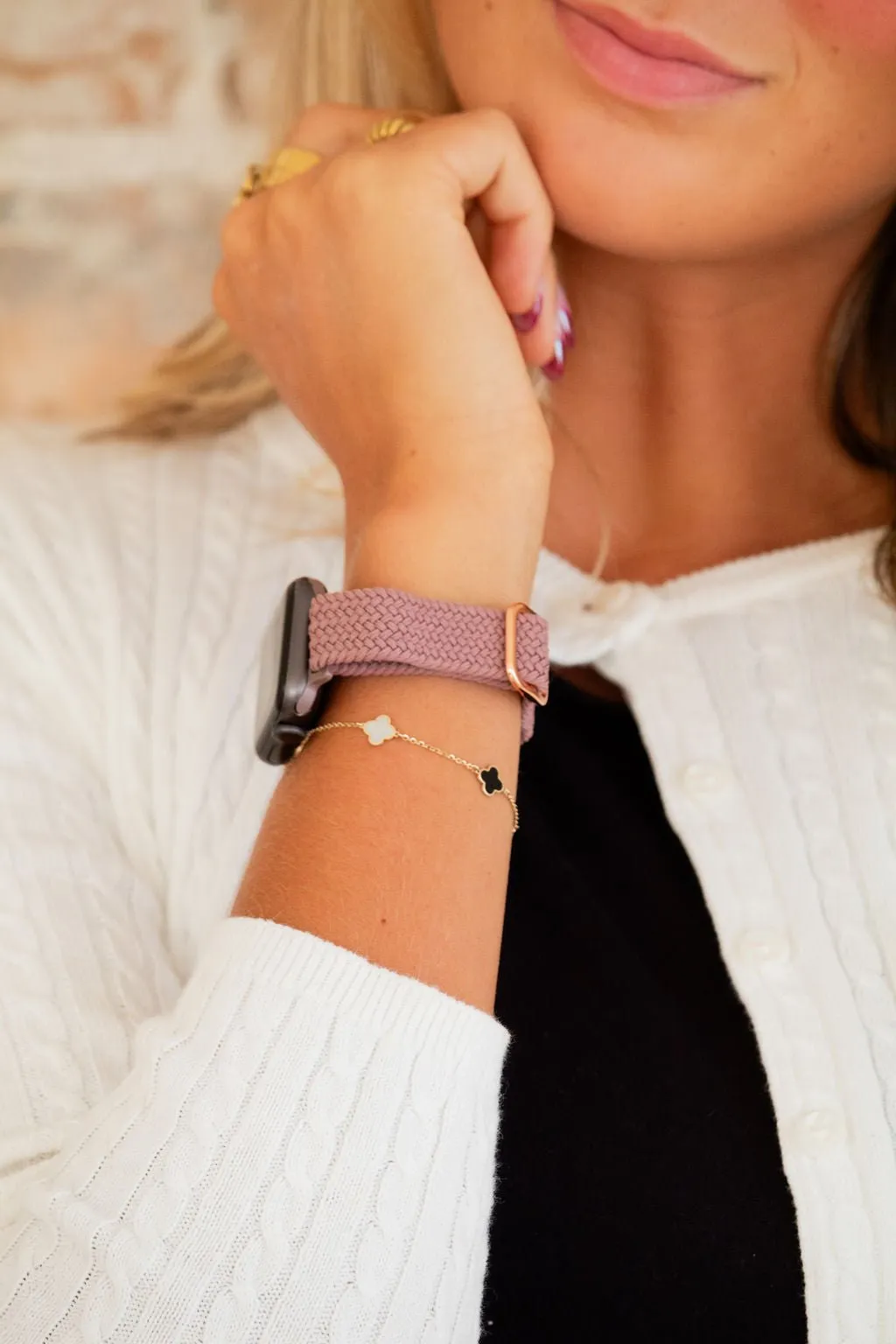 Dusty Purple Thin Weaved Watch Band